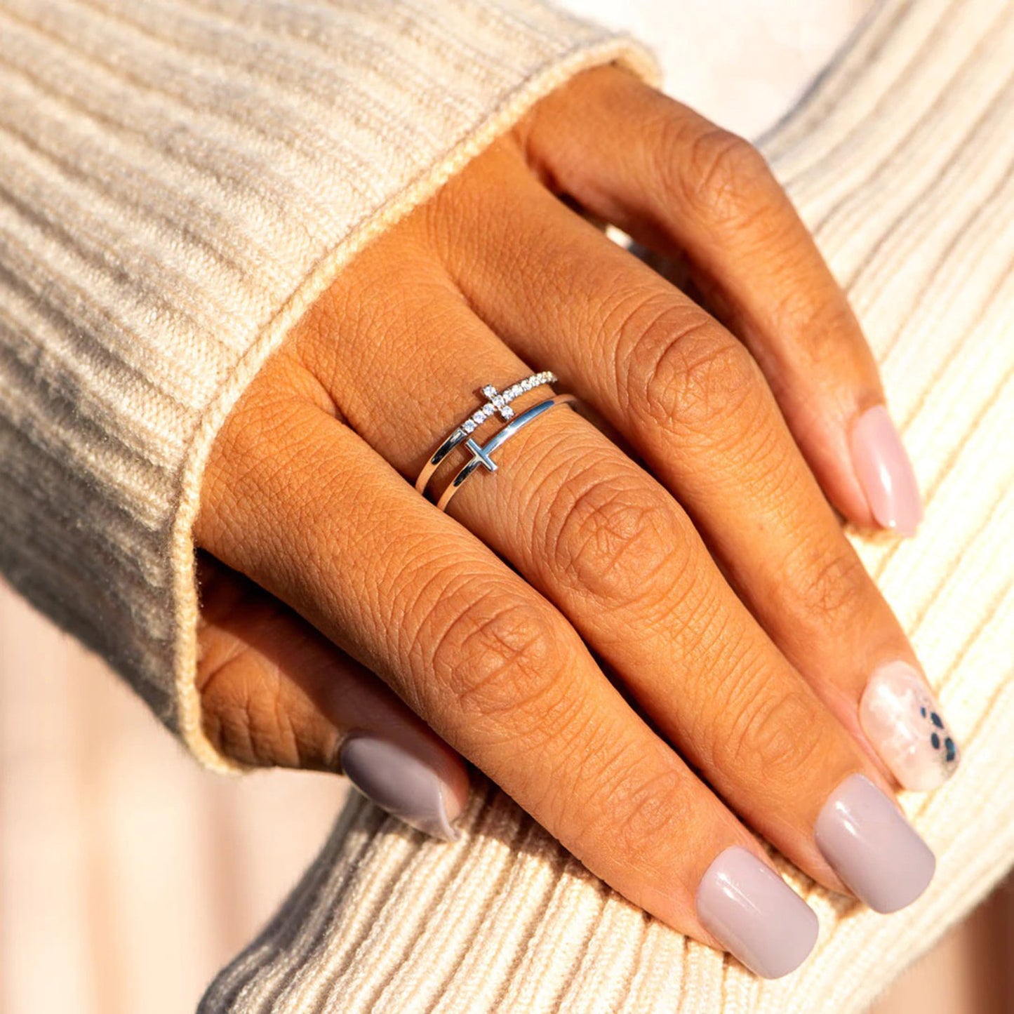 925 Sterling Silver Ring | Double Cross Ring | KoKo Kristin