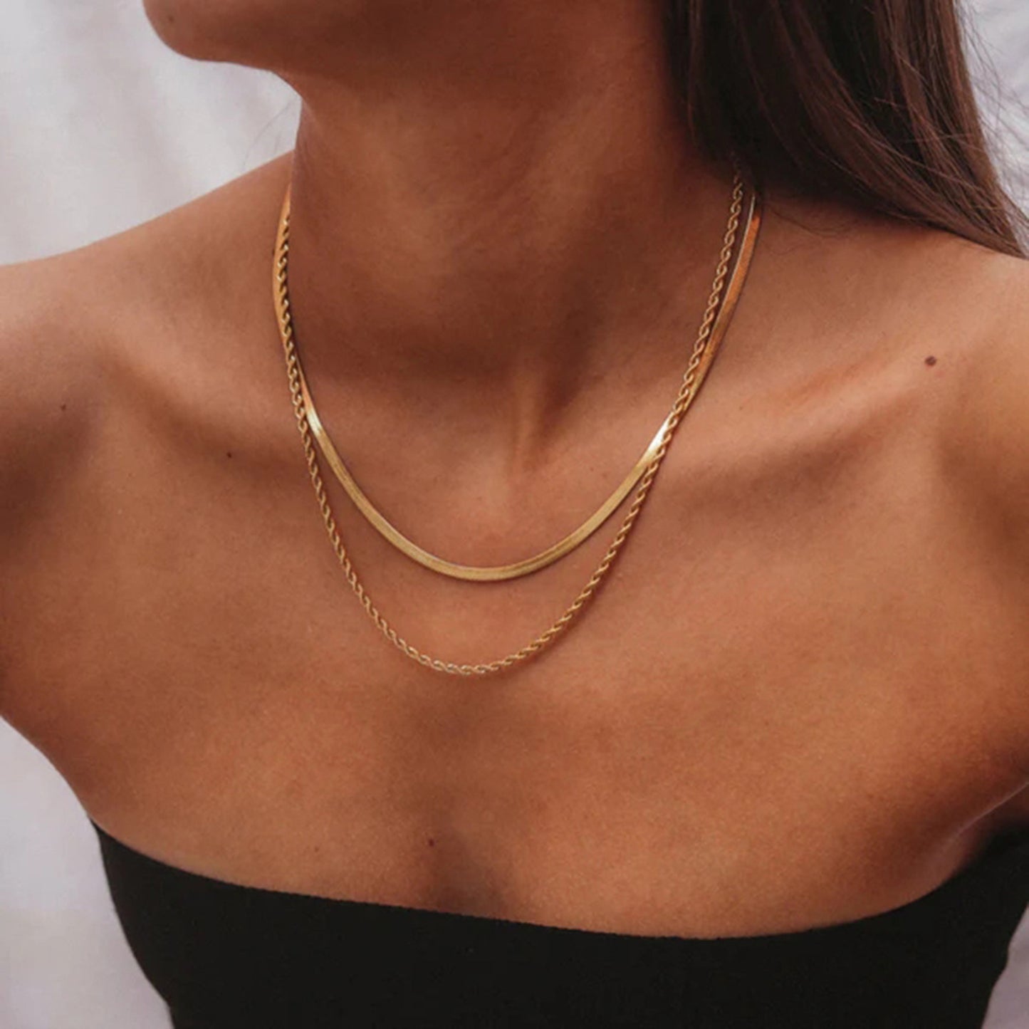 18K Gold-Plated Necklace | Double-Layered Necklace | KoKo Kristin