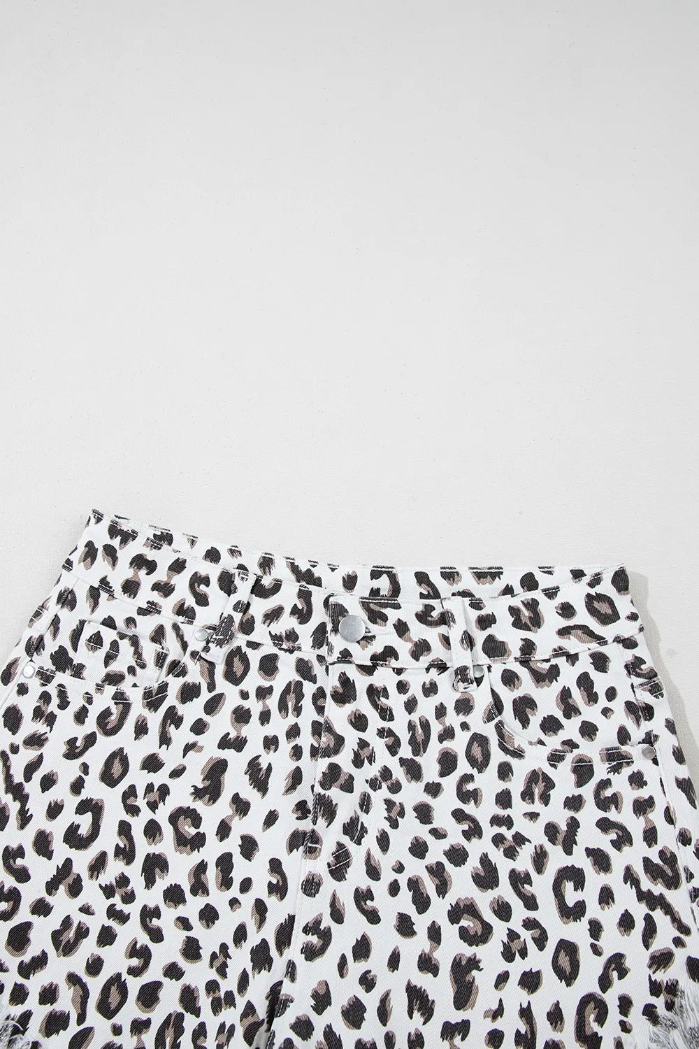 Frayed Hem Denim Shorts | Leopard Denim Shorts | KoKo Kristin