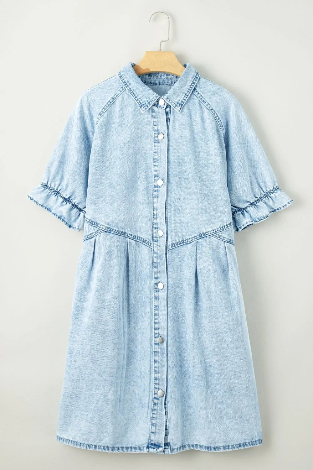 Ruffle Sleeve Denim Dress | Women's Denim Dress | KoKo Kristin