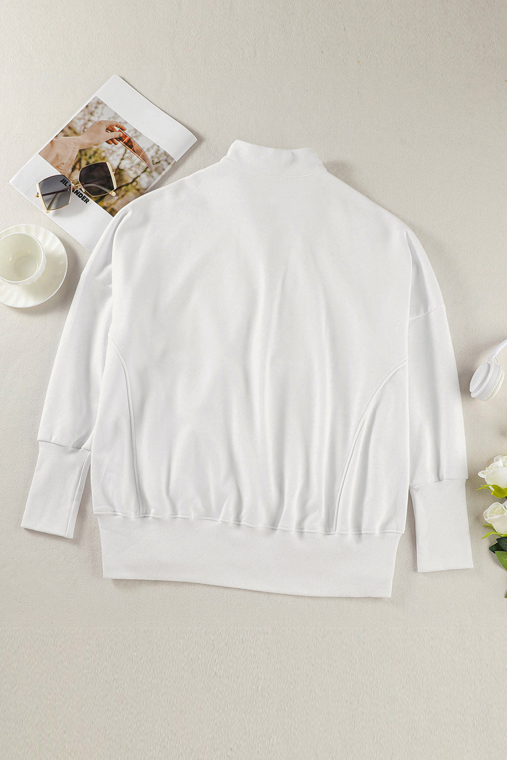 Dropped Shoulder Sweatshirt | Half Zip Sweatshirt | KoKo Kristin