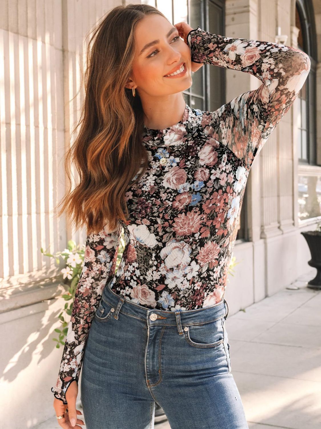 Mock Neck T Shirt | Long Sleeve T-Shirt | KoKo Kristin
