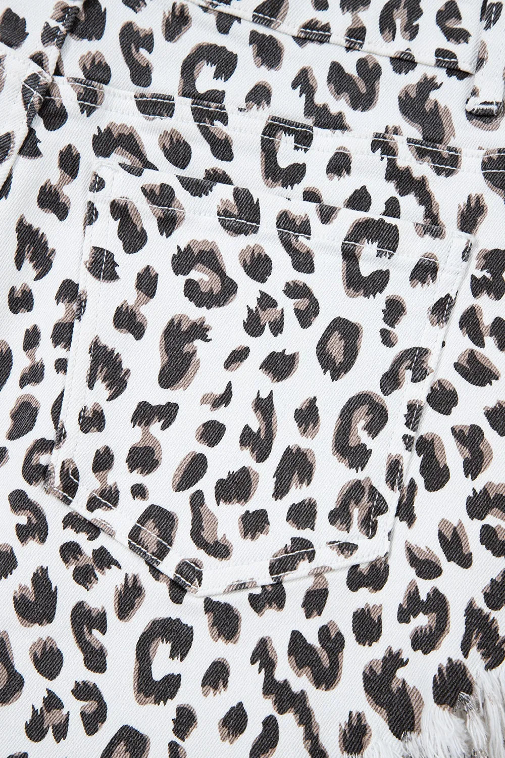 Frayed Hem Denim Shorts | Leopard Denim Shorts | KoKo Kristin