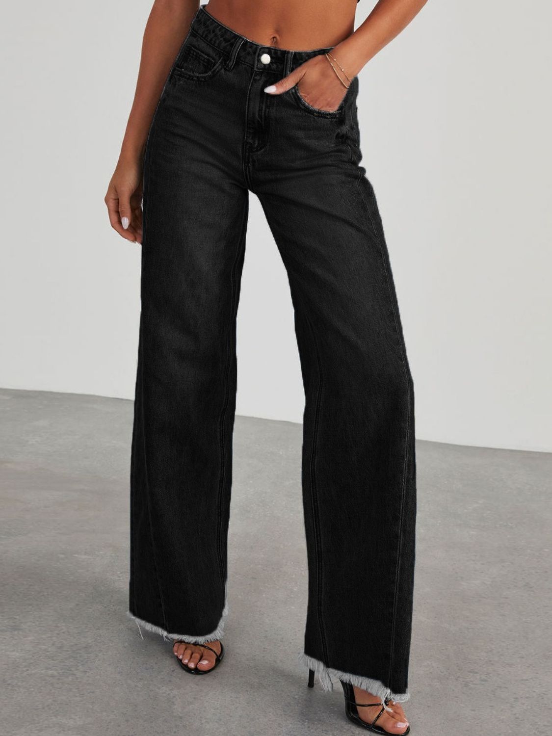 Raw Hem Wide Leg Jeans | Wide Leg Jeans | KoKo Kristin