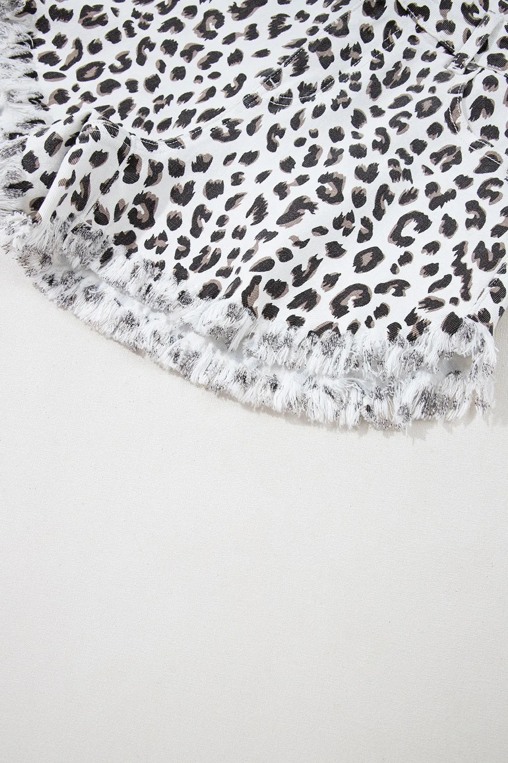 Frayed Hem Denim Shorts | Leopard Denim Shorts | KoKo Kristin