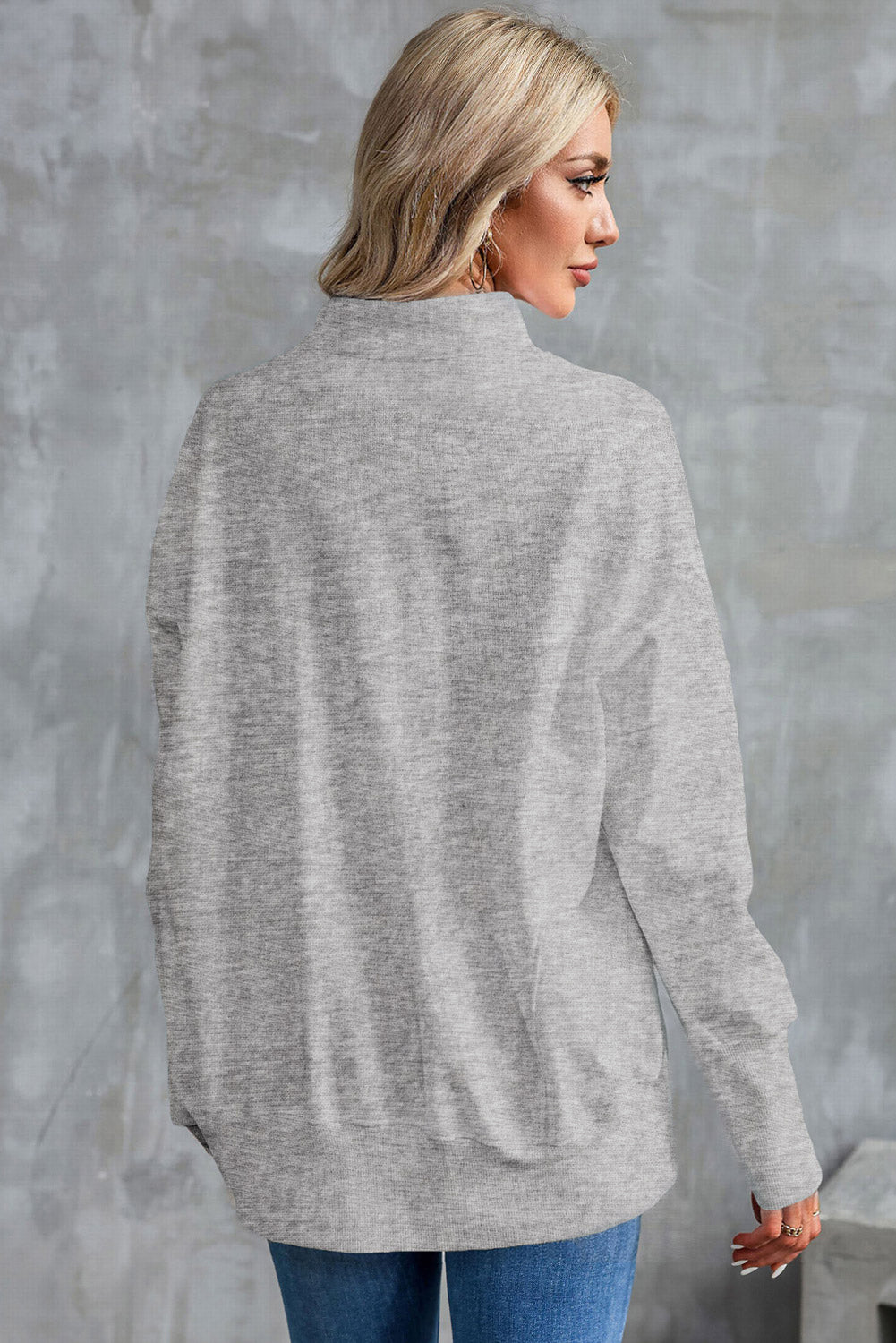Dropped Shoulder Sweatshirt | Half Zip Sweatshirt | KoKo Kristin