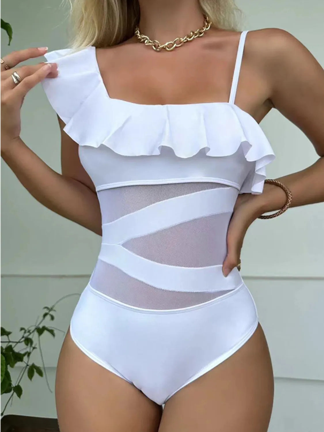 Asymmetrical Bathing Suit | Ruffle Bathing Suit | KoKo Kristin
