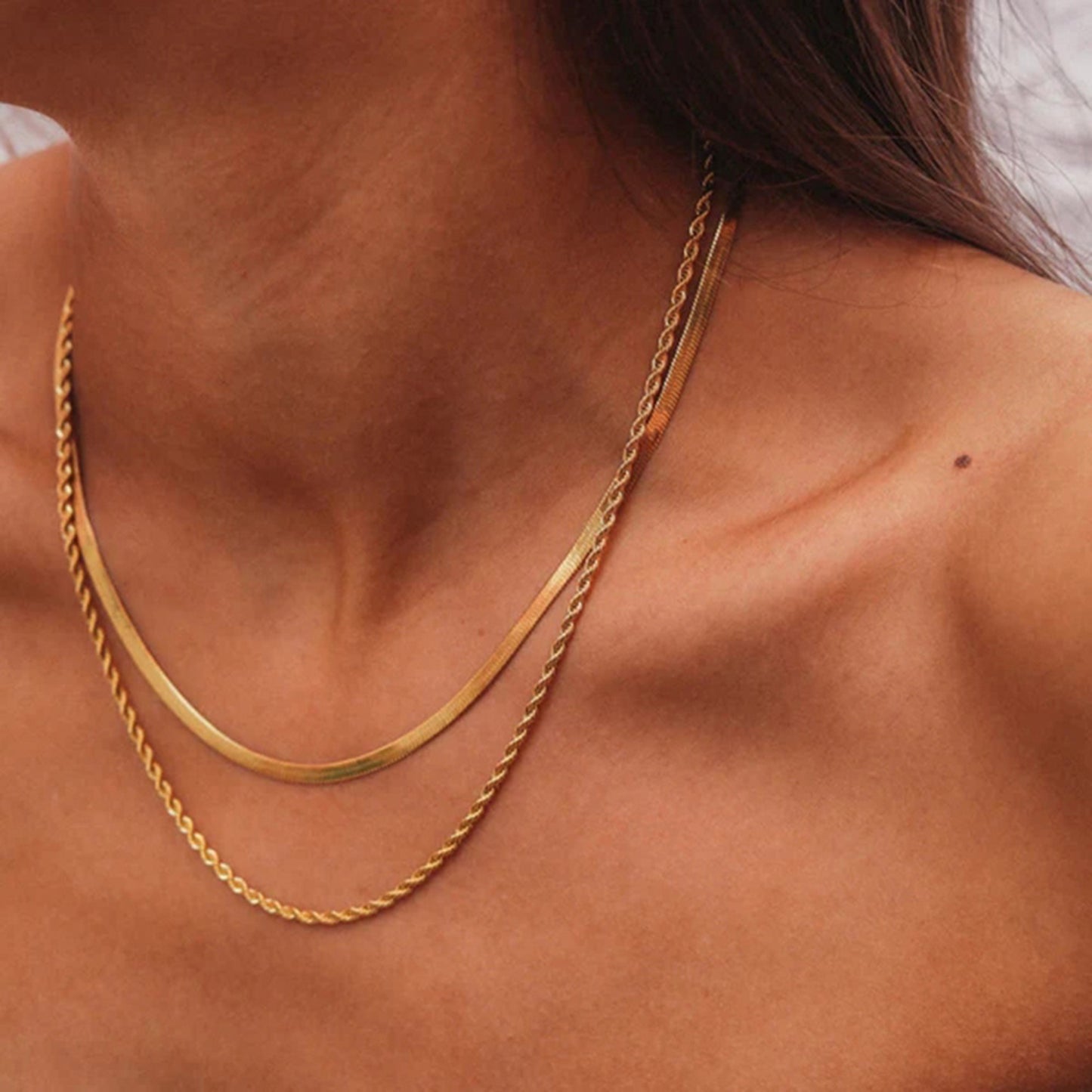 18K Gold-Plated Necklace | Double-Layered Necklace | KoKo Kristin