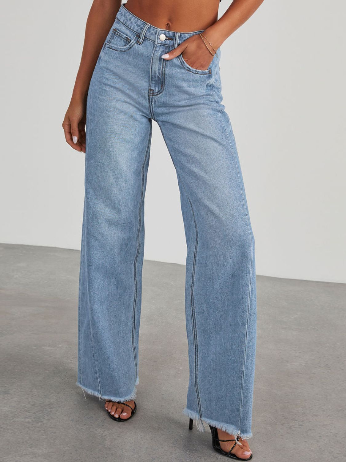 Raw Hem Wide Leg Jeans | Wide Leg Jeans | KoKo Kristin