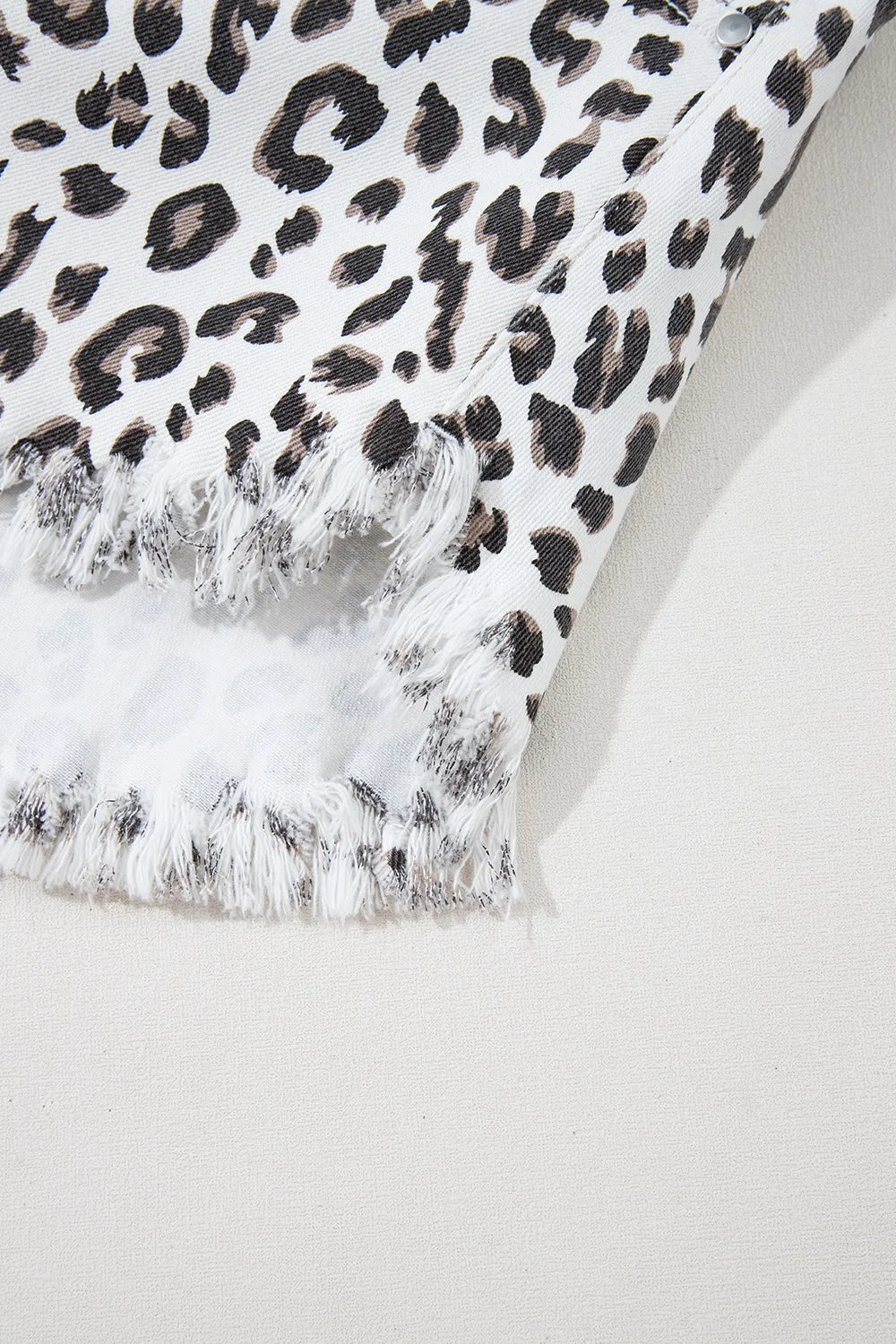 Frayed Hem Denim Shorts | Leopard Denim Shorts | KoKo Kristin