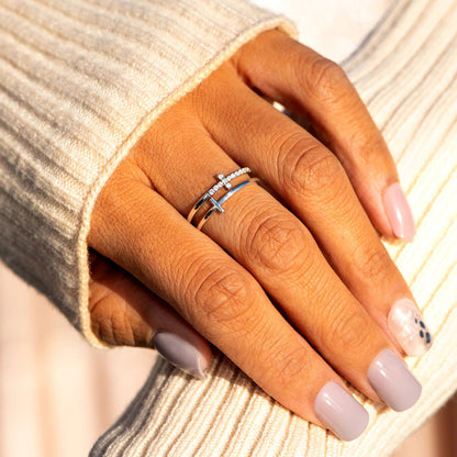 925 Sterling Silver Ring | Double Cross Ring | KoKo Kristin