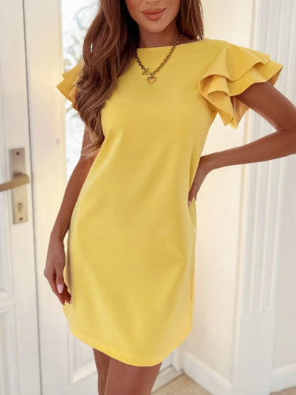 Ruffled Mini Dress | Short Sleeve Mini Dress | KoKo Kristin