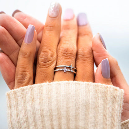925 Sterling Silver Ring | Double Cross Ring | KoKo Kristin