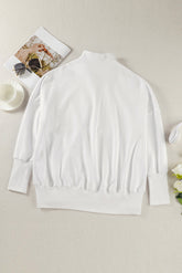 Dropped Shoulder Sweatshirt | Half Zip Sweatshirt | KoKo Kristin