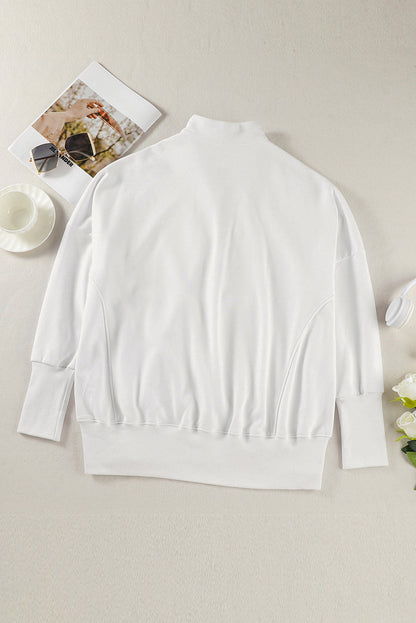Dropped Shoulder Sweatshirt | Half Zip Sweatshirt | KoKo Kristin