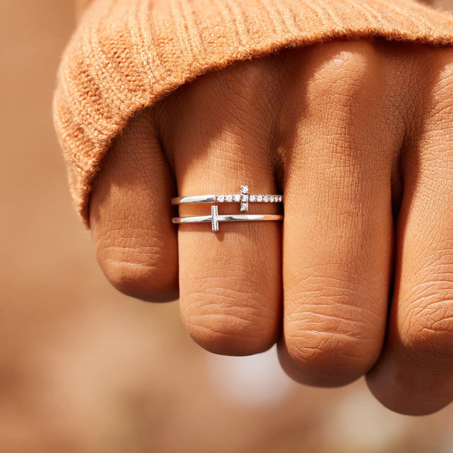 925 Sterling Silver Ring | Double Cross Ring | KoKo Kristin