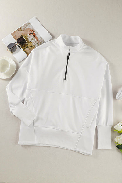 Dropped Shoulder Sweatshirt | Half Zip Sweatshirt | KoKo Kristin