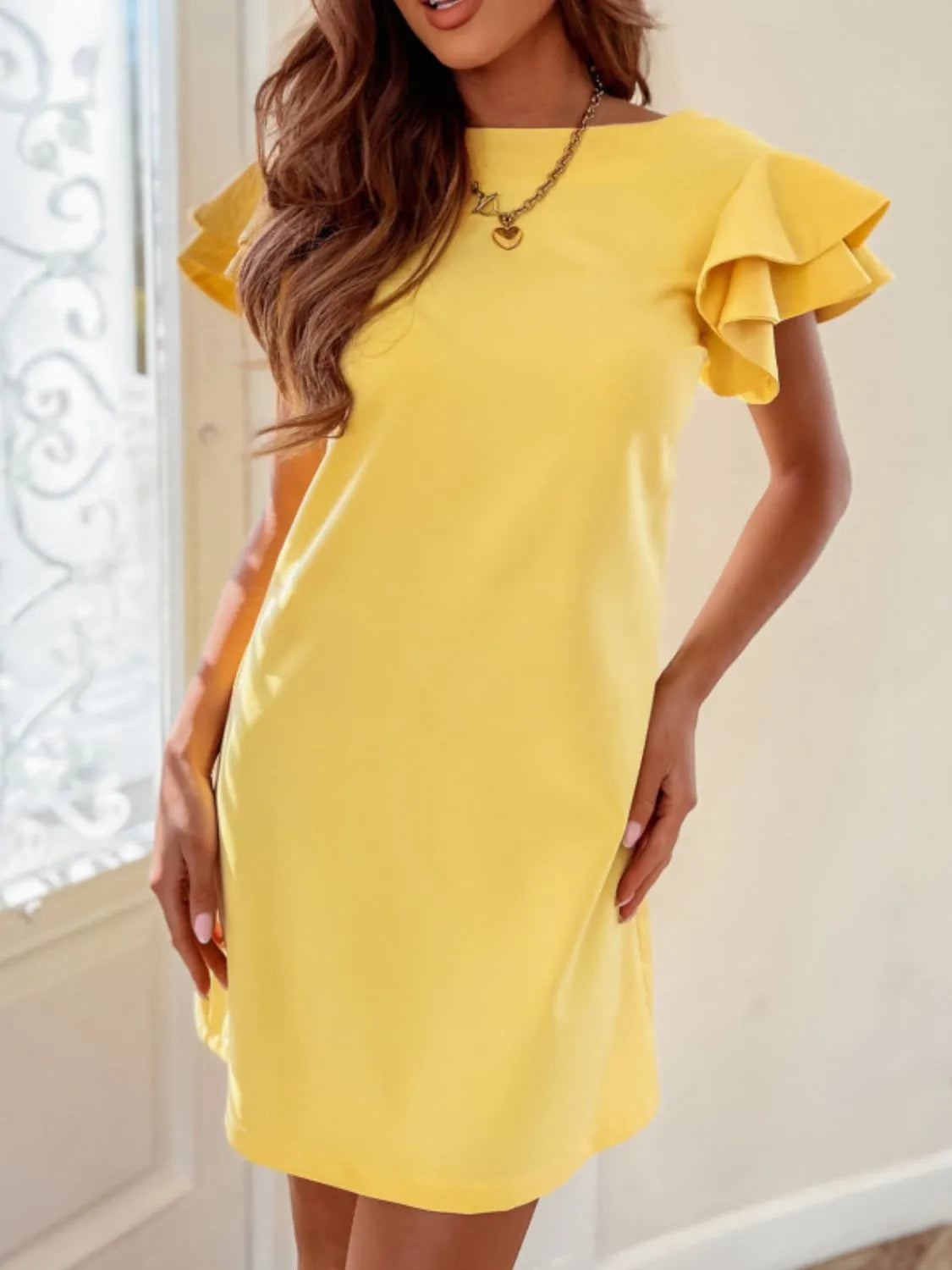 Ruffled Mini Dress | Short Sleeve Mini Dress | KoKo Kristin