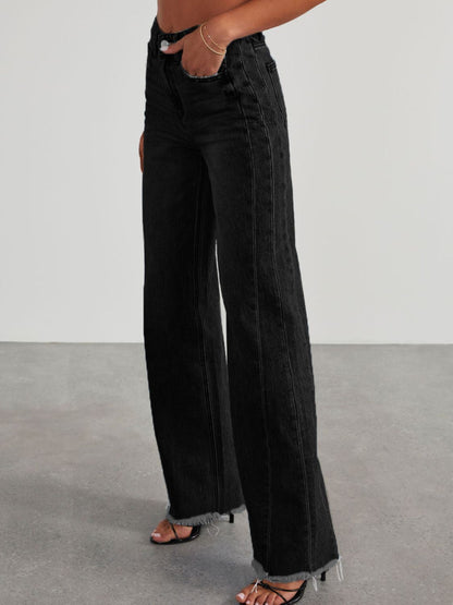 Raw Hem Wide Leg Jeans | Wide Leg Jeans | KoKo Kristin