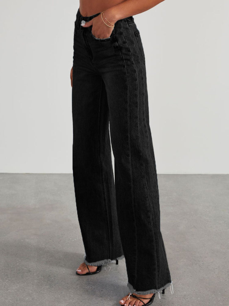 Raw Hem Wide Leg Jeans | Wide Leg Jeans | KoKo Kristin