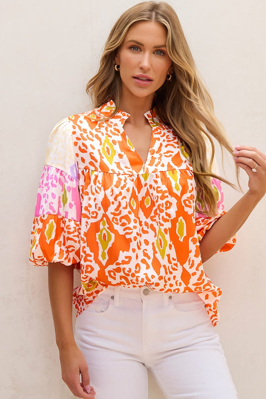 Half Sleeve Blouse | Women's Printed Blouse | KoKo Kristin