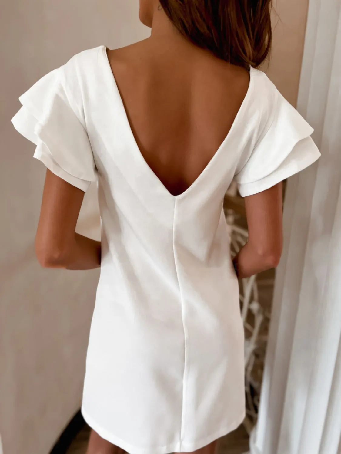 Ruffled Mini Dress | Short Sleeve Mini Dress | KoKo Kristin