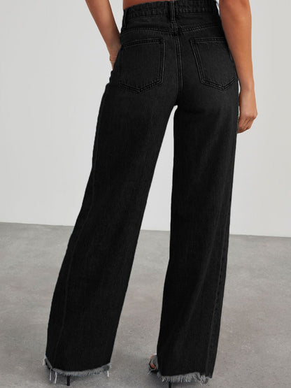 Raw Hem Wide Leg Jeans | Wide Leg Jeans | KoKo Kristin