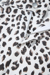 Frayed Hem Denim Shorts | Leopard Denim Shorts | KoKo Kristin