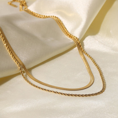 18K Gold-Plated Necklace | Double-Layered Necklace | KoKo Kristin