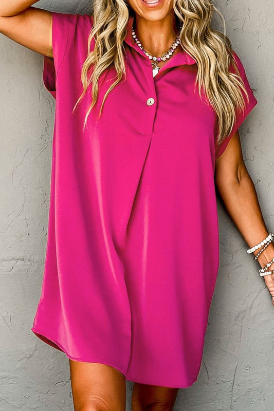 Mini Shirt Dress | Collared Neck Shirt Dress | KoKo Kristin