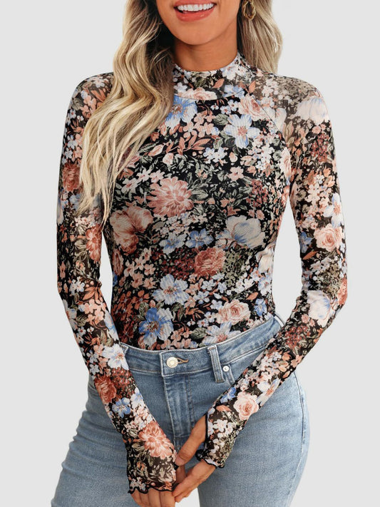 Mock Neck T Shirt | Long Sleeve T-Shirt | KoKo Kristin